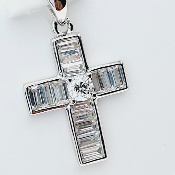 925 Sterling Silver Cubic Zircon Pendant for Women/Girls US925P1112
